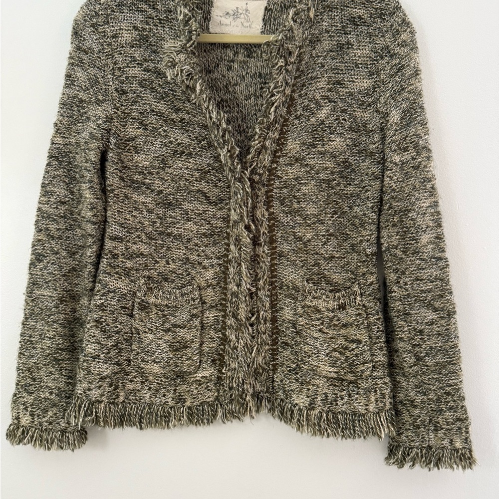 Angel Of The North Black and White Textured Cardigan